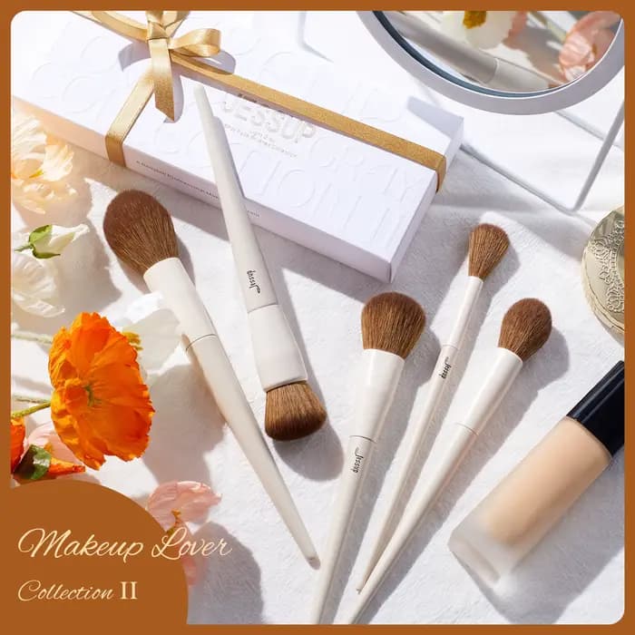 Jessup Lot de 5 pinceaux de maquillage pour fond de teint végétalien, blush, bronzant, contour, poud