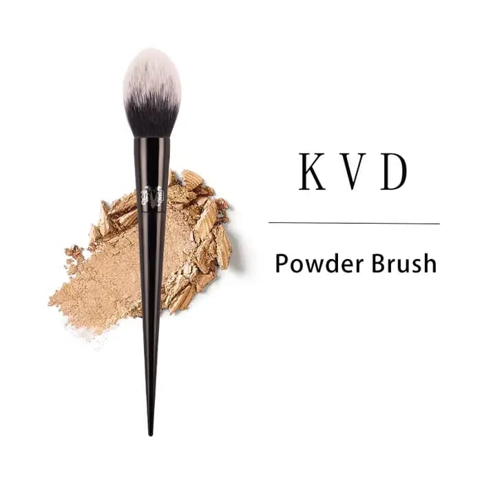 Kat Von D-pinceau de maquillage 20 pinceau à poudre cheveux en fibres douces élégant manche noir pinceaux de maquillage de marque pour femme