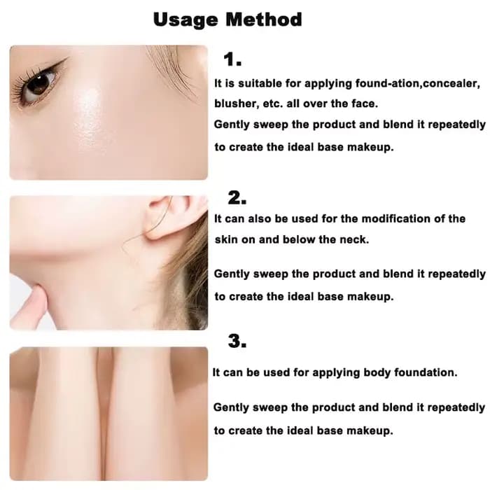Pinceau de maquillage multi-usages à poils doux pour fond de teint liquide