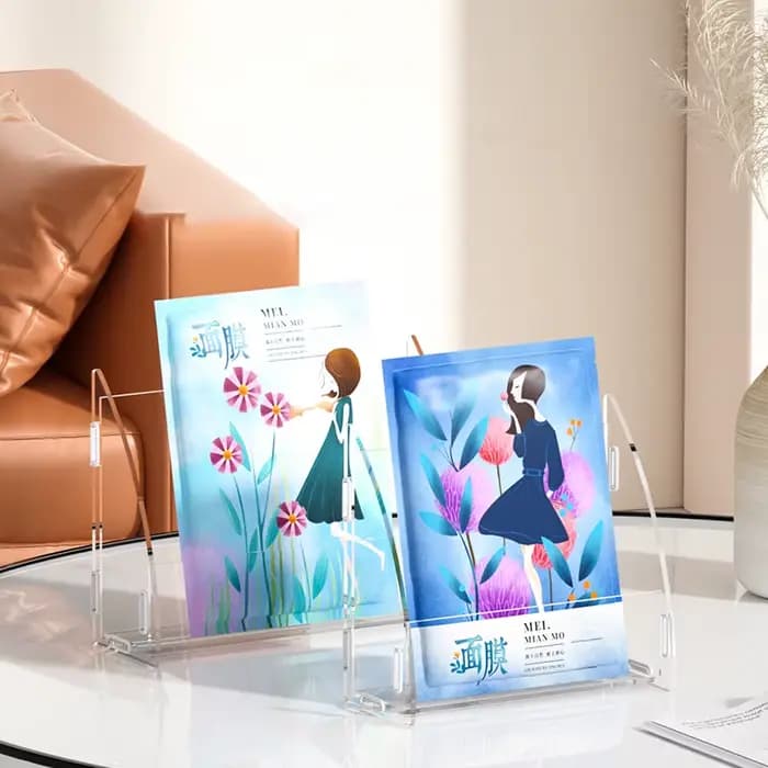 Présentoir de Masques en Acrylique Transparent Multicouche T1, Rangement de Cosmétiques pour la Maison, Présentoir de Maquillage Décoratif