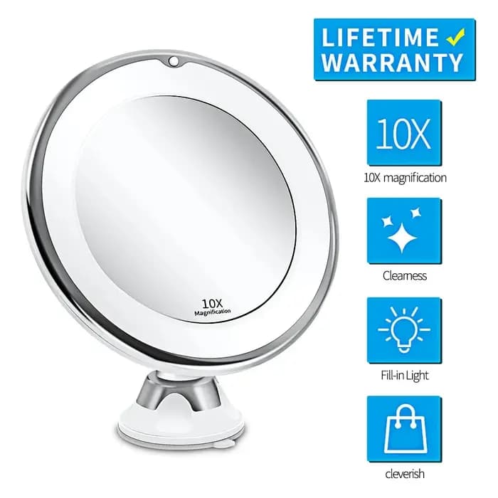 Miroir de maquillage rond à lumière de remplissage LED