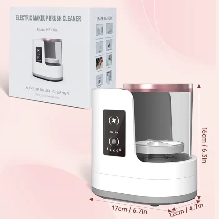 Machine de nettoyage de pinceaux de maquillage électrique avec sécheur