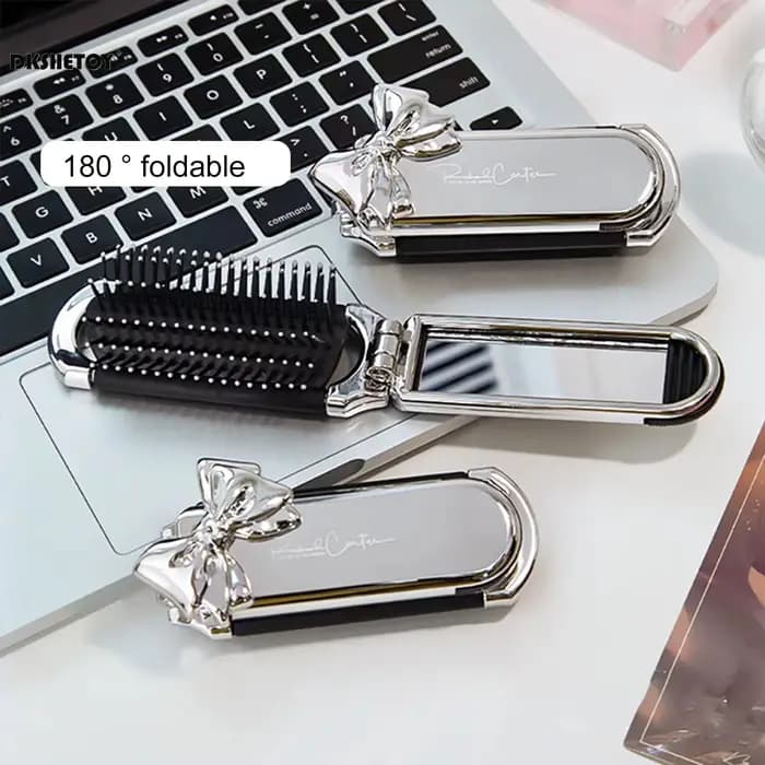 Mini peignes à cheveux pliants avec miroir pour voyage