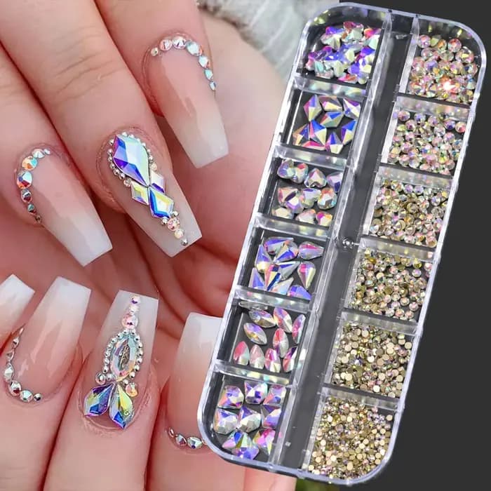 Strass pour Nail Art, 12 grilles