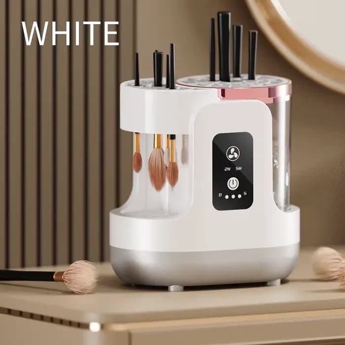 Nettoyeur de pinceaux de maquillage électrique USB 3-en-1 avec dispositif de séchage rapide automati