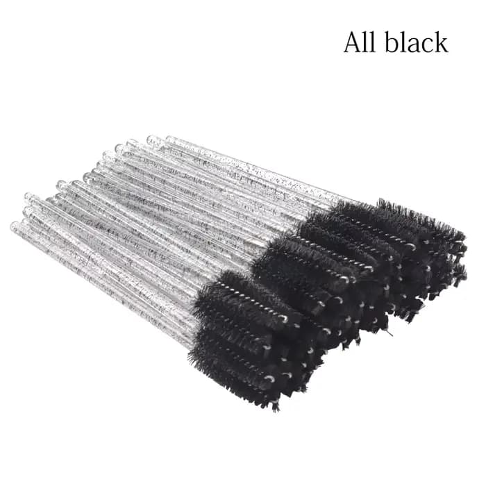 Pinceaux de maquillage jetables en cristal, 50 pièces, brosse à sourcils, poignée en diamant, applic
