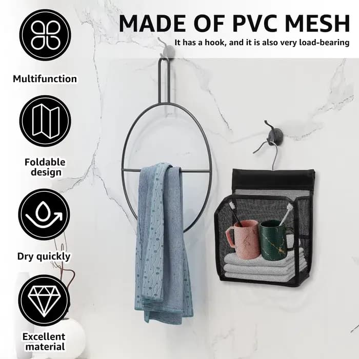 Trousse de toilette suspendue en maille PVC
