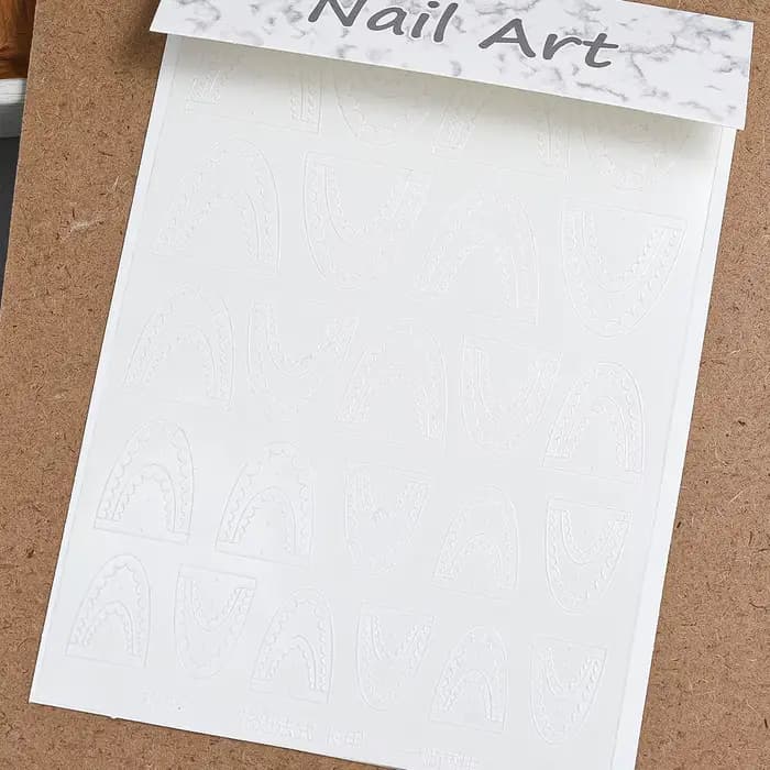 Autocollants pour ongles français en dentelle creuse, 1 pièce, mode Simple, curseur auto-adhésif, dé
