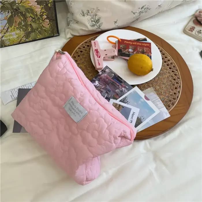 Nouveau motif de fleur femmes trousse de maquillage articles de toilette organisateur de cosmétiques sac à fermeture