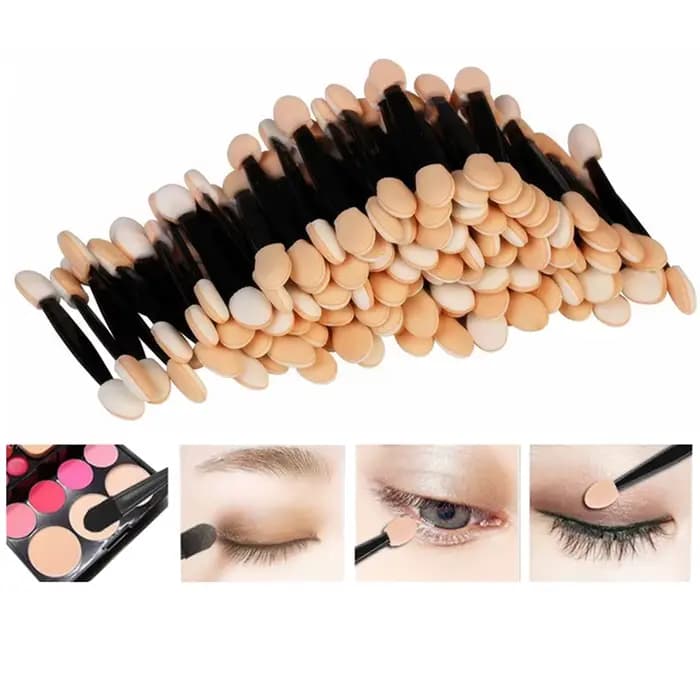 5/30/50/100 pièces pinceau fard à paupières double face éponge Nylon ensembles maquillage ombre