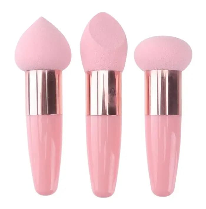 Ensemble d'éponges de maquillage 3 pièces avec poignées – 3 formes uniques