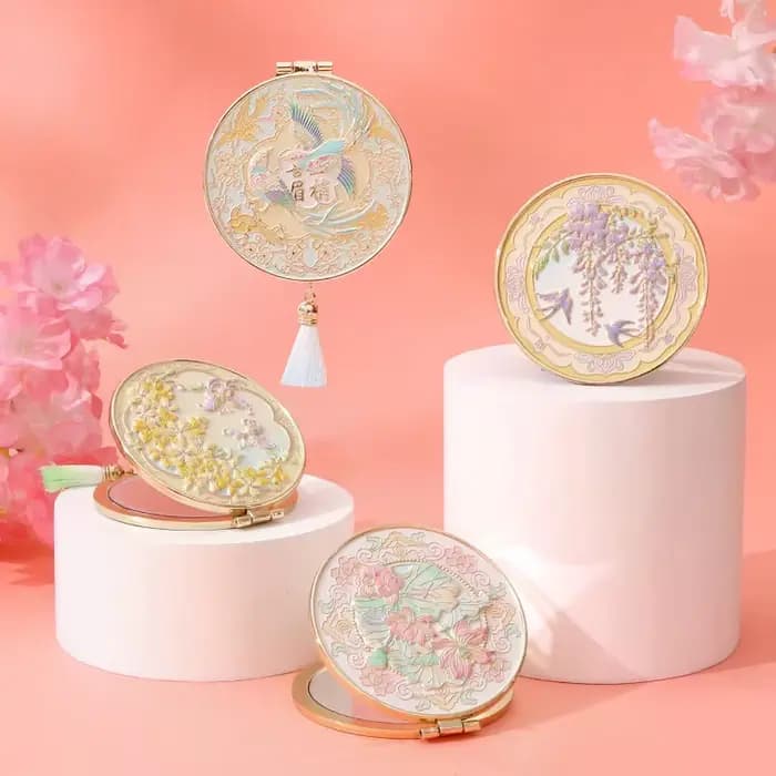 Miroir de maquillage en métal artisanal de Style chinois