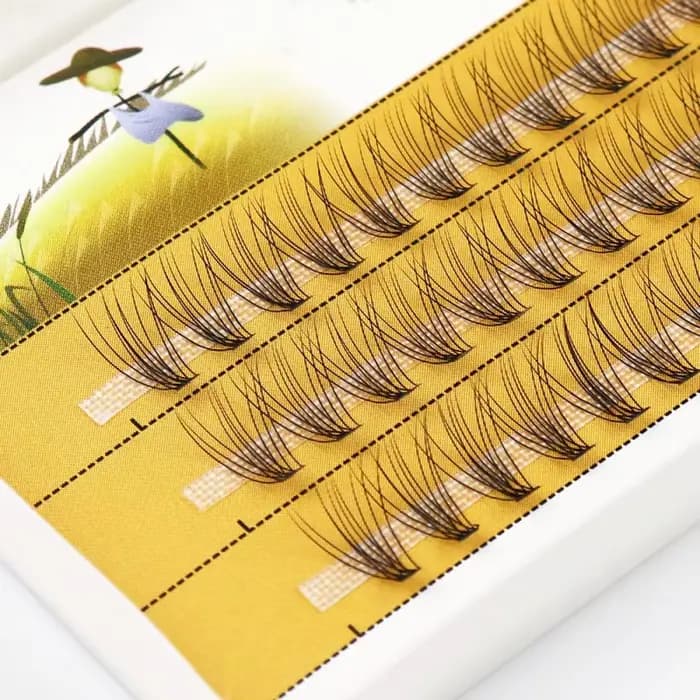 1 boîte/60 paquets de cils de vison naturel 3D russe extension