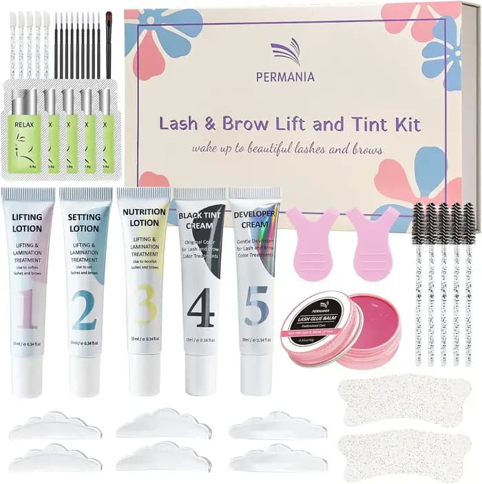 Kit de rehaussement et teinture cils et sourcils PERMANIA – Fixation permanente