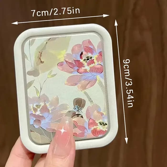 Miroir de maquillage pliant à rabat Lotus