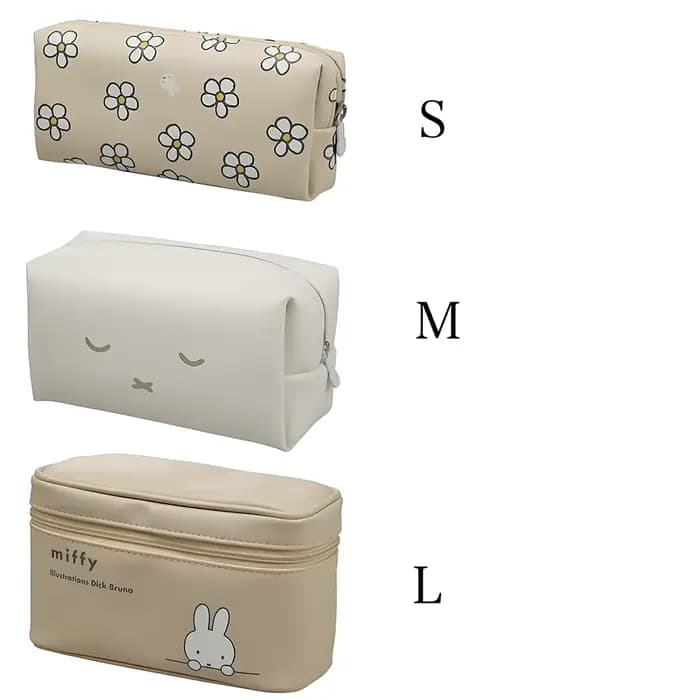Kawaii Miffy 3-en-1 trousse de maquillage organisateur quatre sacs Total mignon lapin petits sacs de rangement Portable stockage ménage Gril cadeau