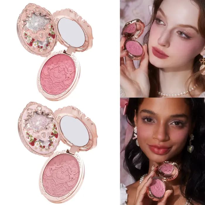 Flower Knows Strawberry Rococo Fard à Joues Gaufré 5g Longue Tenue Haute Pigmentation Palette Berry Mary Maquillage Vegan