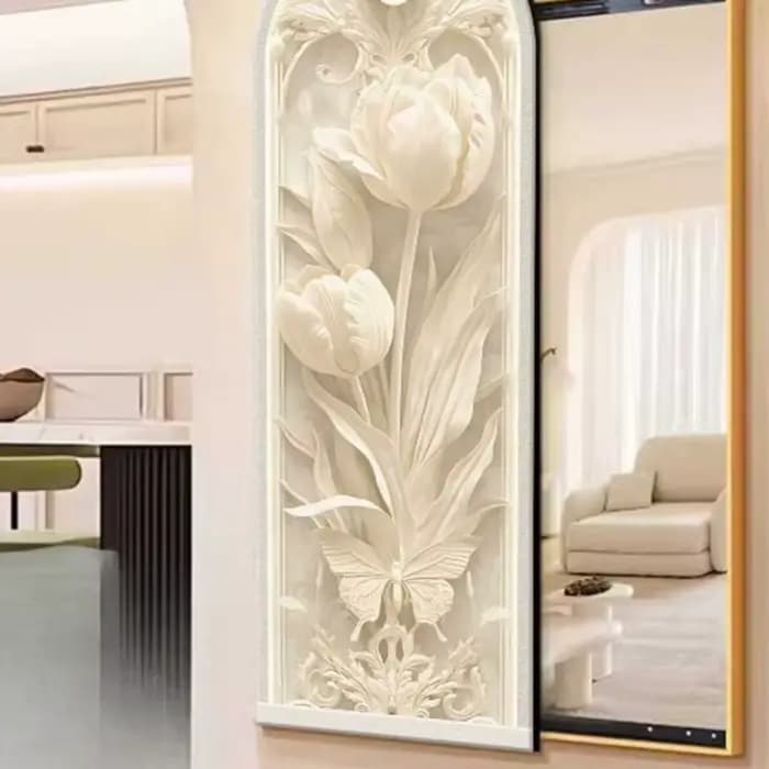Blanc créatif miroir organisateur couverture maquillage affichage