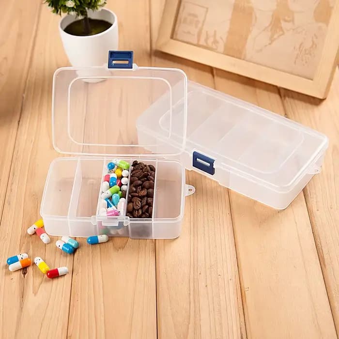 Boîte de Rangement en Plastique Transparente pour Pinces à Cheveux et Bijoux