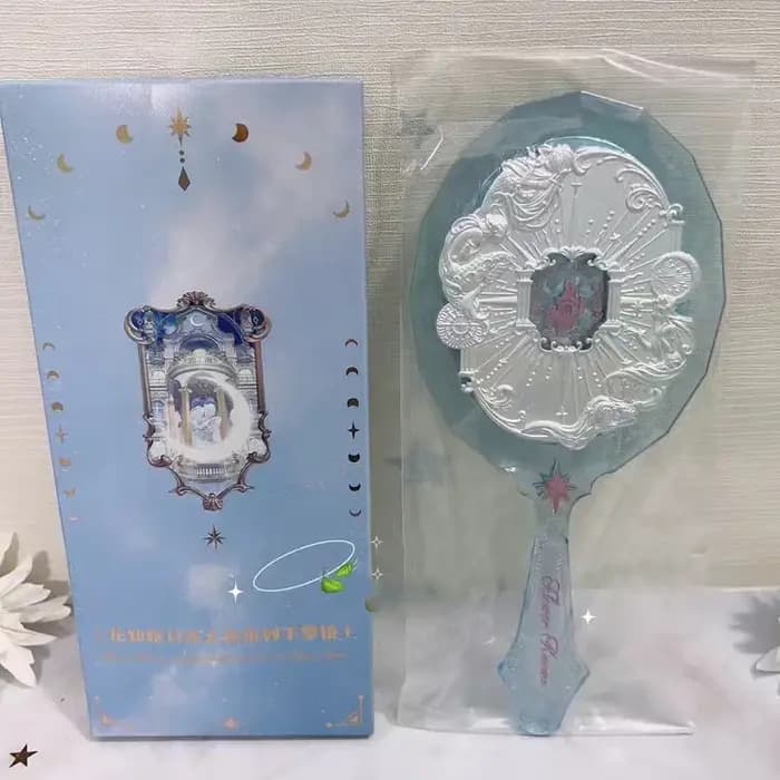 Miroir de poche Flower Knows Mirror Moonlight Mermaid Collection, édition limitée, blanc, bleu, rose, chocolat, miroir féerique