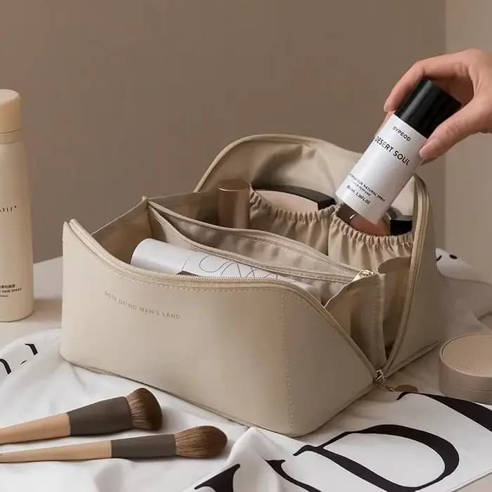 Trousse de maquillage de voyage, trousse de maquillage de grande capacité pour femmes, sac portable