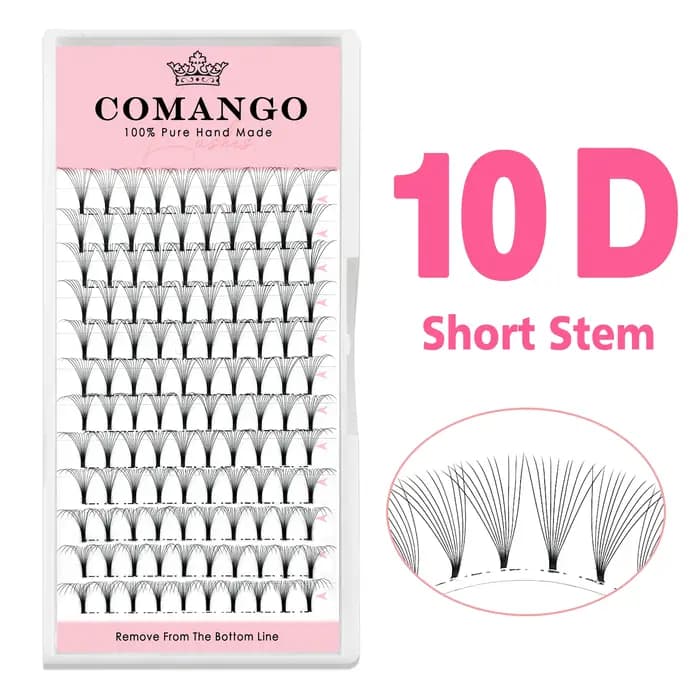 Préfabriqué Volume Fans tige courte russe Extensions de cils larges ventilateurs 3D 4D 5D 6D 8D 10D Faux