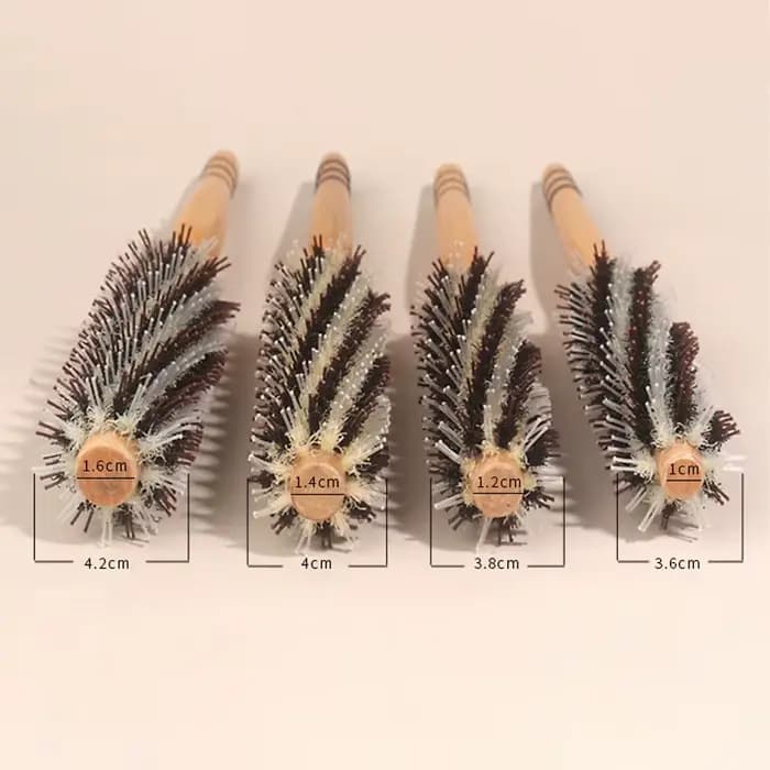 Brosse à cheveux en bois avec poils de sanglier naturels, peigne à cheveux en bois pour femmes, cheveux bouclés, coiffure