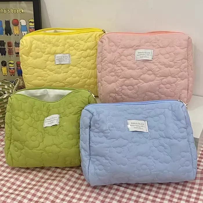 Trousse de maquillage à motif floral pour femmes