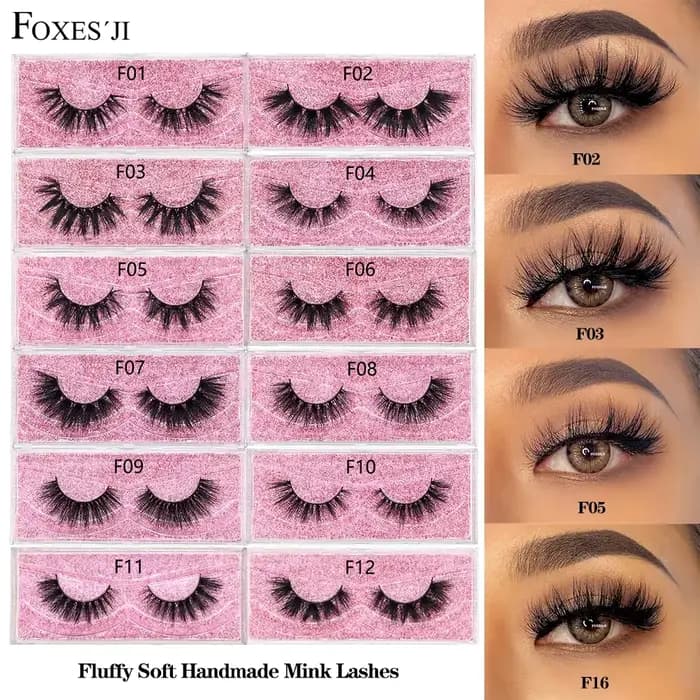 FOXESJI – faux cils naturels, extensions de cils duveteux, fluffy, doux, épais, 3D vison, accessoire