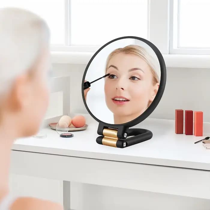 50x miroirs de maquillage portables Double face grossissement 1X/50X miroir