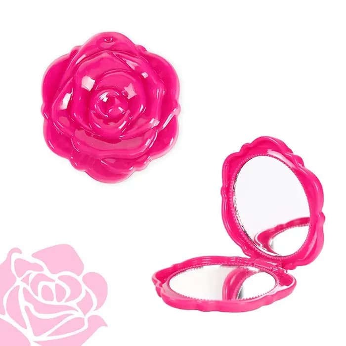 1PCS Miroir de poche rétro portable en forme de rose