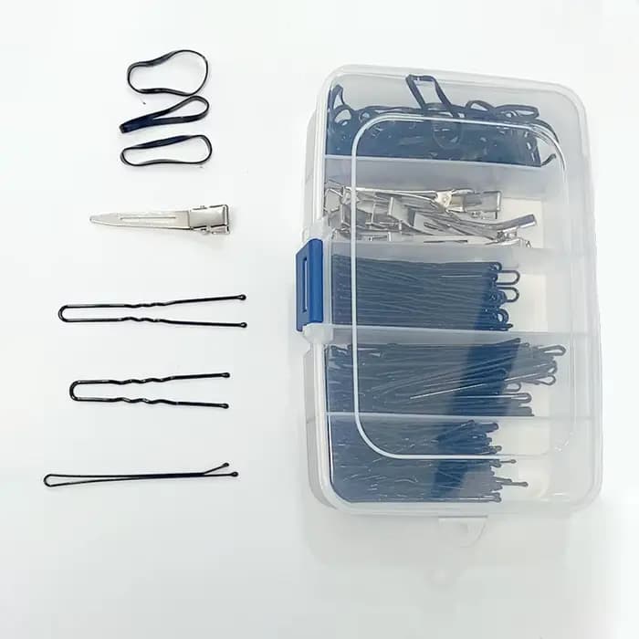 Boîte de Rangement en Plastique Transparente pour Pinces à Cheveux et Bijoux