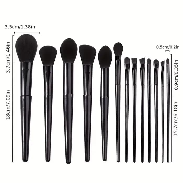 Ensemble de pinceaux de maquillage professionnels 13 pièces avec pochette – poils synthétiques ultra doux