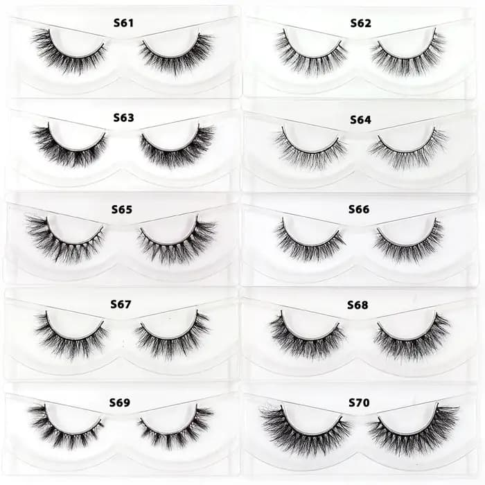 LEHUAMAO 30/60/100 paires de cils de vison sans boîte cils de vison 3D courts faux cils de vison nat