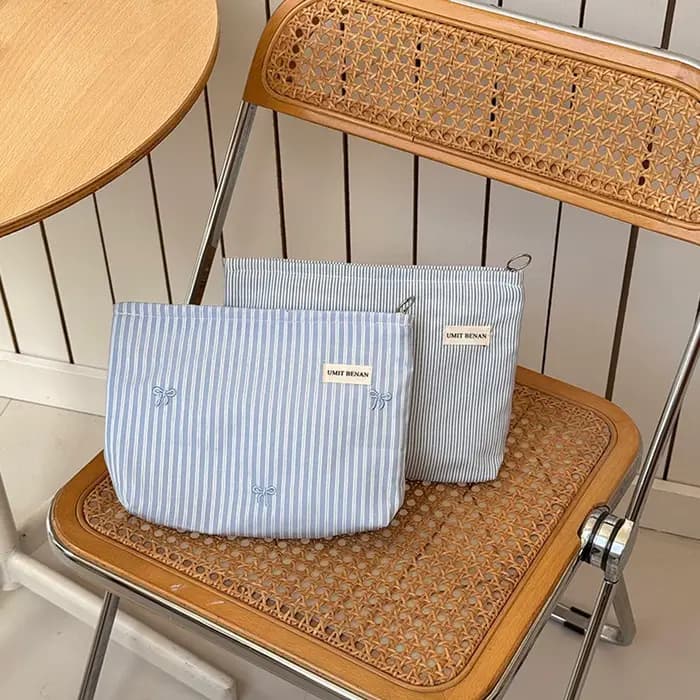 Petite trousse de toilette à nœud papillon de grande capacité, sac de rangement cosmétique portable pour femmes, trousse de maquillage de voyage