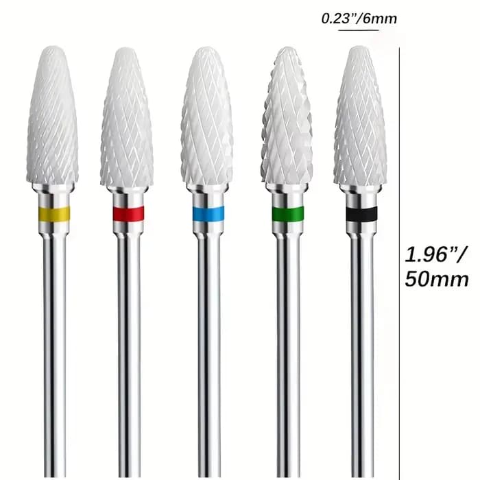 Jeu de forets à ongles professionnels en céramique, lime à ongles acrylique de haute qualité pour fa