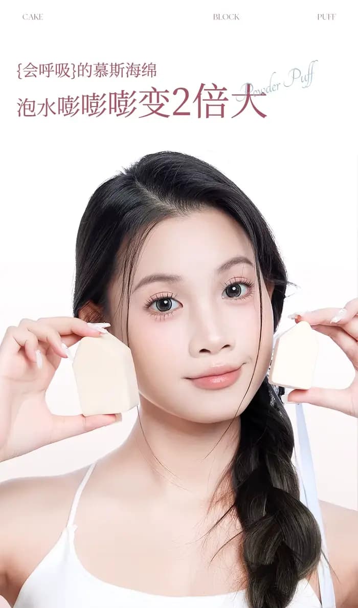 Lishu Mousse gâteau 6 pièces éponge fond de teint bouffée de maquillage cosmétique poudre