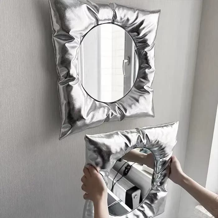 Nouveau Style INS oreiller miroir créatif carré mural salle de bain