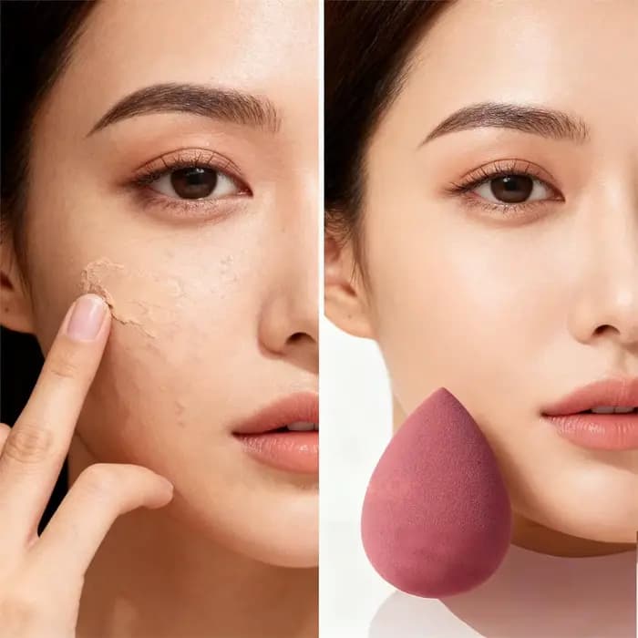 Ensemble de 4 éponges de maquillage roses