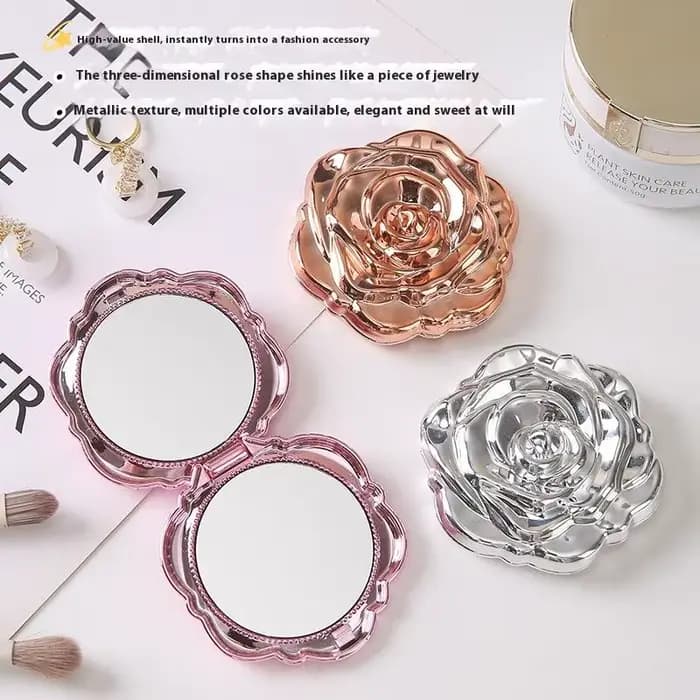 Mini miroir Portable rétro fleur de Rose