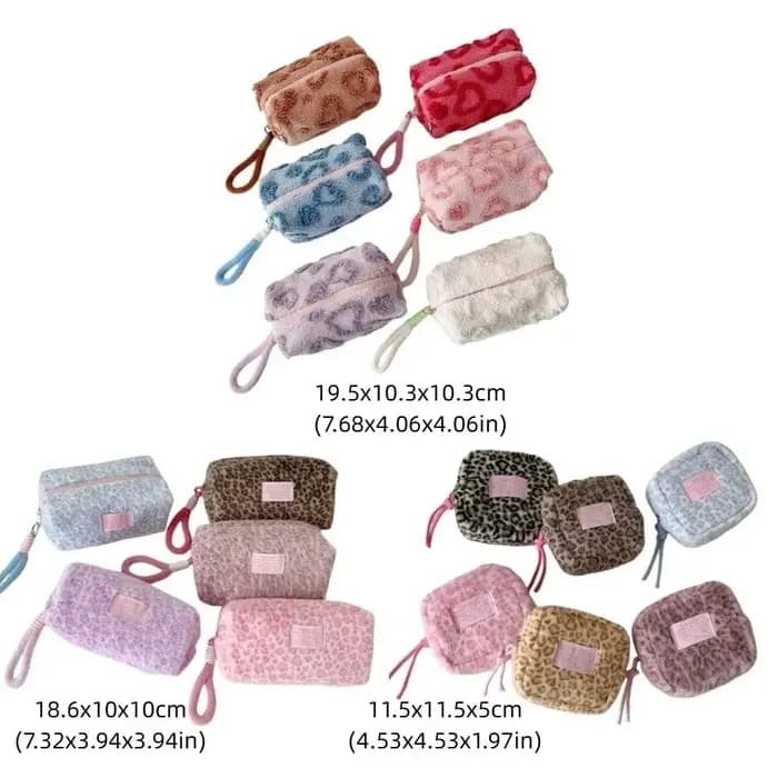 Sac à stylos sac de papeterie léopard avec lanière coeur d'amour trousse à crayons