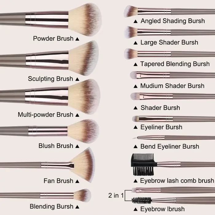 Pinceaux de maquillage marron