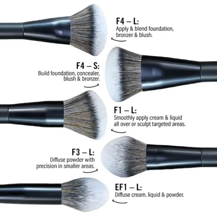 Ensemble de 5 pinceaux de maquillage pour le visage : pinceau pour fond de teint