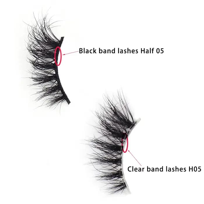 30/60/100 paires de cils de vison sans boîte cils de vison 3D courts faux cils de vison naturel en v