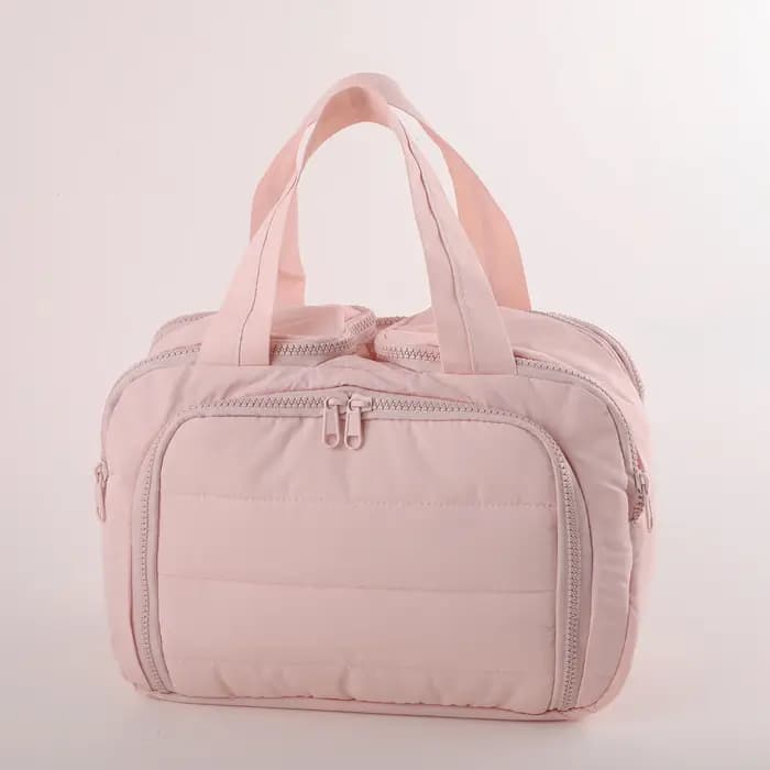 Trousse de toilette et de maquillage portable de couleur unie
