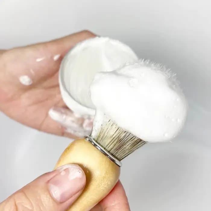 1/2 Pcs Pinceaux de Rasage et de Maquillage à Manche en Bois, Poils Naturels, pour Salon de Coiffure, Barbe, Savon, Mousse à Raser, Outils de Nettoyage Facial pour Hommes