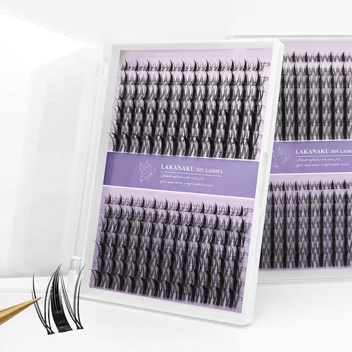 Lakanaku Diy Eyelashes Manga Style Lashes Invisible Bond Lash Fairy Cluster Lash Comic Makeup Sets a