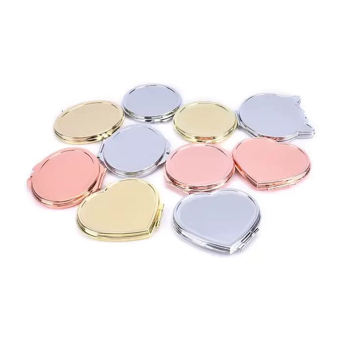 Miroir de maquillage rond grossissant compact