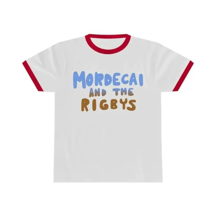 Mordecai et Rigbys Ringer Tee dessin animé graphique unisexe Ringer t-shirt décontracté Style rétro