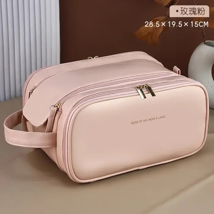 Sac de maquillage multifonctionnel en cuir PU pour femmes
